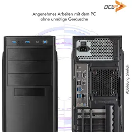dcl24.de dcl24 Desktop Office PC i5 14400, UHD Grafik 730-500GB SSD, 16GB DDR5, Media PC mit 10x4.7 GHz, WLAN, Windows 11 Pro PC für Büro und Homeoffice