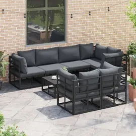 vidaXL Garten-Lounge-Set 7-tlg. schwarz