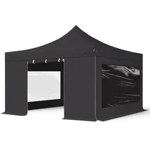 TOOLPORT Faltpavillon inkl. 4 Seitenteile, schwarz (600089)