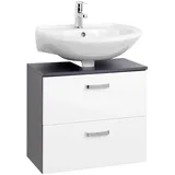 WELLTIME Waschbeckenunterschrank Texas 1 Auszug 60 x 54 cm Grau/Weiß
