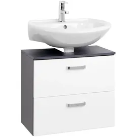 WELLTIME Waschbeckenunterschrank Texas 1 Auszug 60 x 54 cm Grau/Weiß
