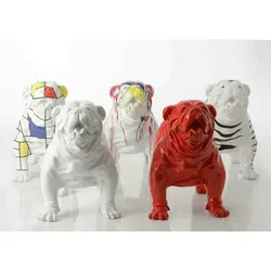 Bulldogge usa Trash weiß - Amadeus Harz 90x45 cm
