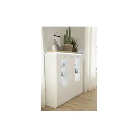 Sconto Highboard 138 x 144 x 38 cm Weiß