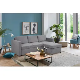 SUN GARDEN Carryhome Ecksofa Grau, 3-Sitzer, Füllung: Polyester, Schaumstoffflocken, Ottomane rechts, seitenverkehrt montierbar, L-Form, 230x155 cm, - Braun