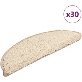 vidaXL Stufenmatten 30 Stk. 56x17x3 cm Creme Halbrund
