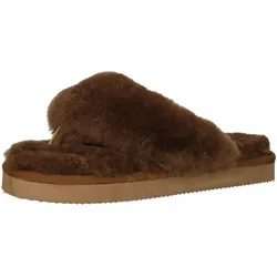 Hausschuh SHEPHERD "Shepherd Hausschuhe Lammfell", Damen, Gr. 40, braun, Lammfell, casual, Schuhe