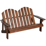 COSTWAY Gartenbank Schaukelstuhl (2-St), 2 Sitzer, aus Massicholz, bis 100kg braun 51 cm x 57 cm x 99 cm