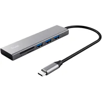 Trust Halyx Schneller USB-C-Hub und Kartenlesegerät, USB 3.2 Gen 1, SD- und Mikro-SD-Kartenlesegerät 104 Mbit/s, (Mikro) SD, SDHC und SDXC bis zu 2 TB, PC, MacBook, Chromebook, Laptop