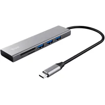 Trust Halyx Schneller USB-C-Hub und Kartenlesegerät, USB 3.2 Gen 1, SD- und Mikro-SD-Kartenlesegerät 104 Mbit/s, (Mikro) SD, SDHC und SDXC bis zu 2 TB, PC, MacBook, Chromebook, Laptop