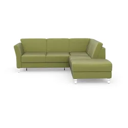Ecksofa SIT & MORE "Visby L-Form", grün, B:248cm H:87cm T:213cm, Sofas, Wahlweise mit Bettfunktion und Stauraum, frei im Raum stellbar