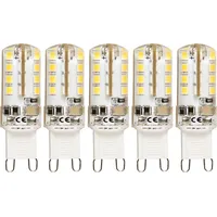 McShine LED-Stiftsockellampe Silicia G9, 2,3W, 180 lm, warmweiß, 5er-Pack