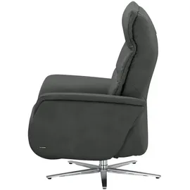 HIMOLLA Fernsehsessel 7051 Leder 74 x 113 x 86 cm Grau mit Kopfteil