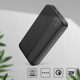 MaxLife MXPB-02 Powerbank PD QC 20W Akkukapazität 20000mAh Externer Akku Ladegerät Schwarz