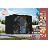Saunahaus Gartensauna SPARSET VENTURA schwarz 219x224cm Bio Ofen + WIFI Control