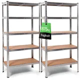 Ondis24 Steckregal Metall 90 x 40 x 180 cm grau/silberfarben 5 Fachböden