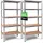 Ondis24 Steckregal Metall 90 x 40 x 180 cm grau/silberfarben 5 Fachböden