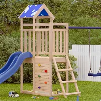 vidaXL Spielturm Braun 110,5 x 52,5 x 215 cm Massives Kiefernholz