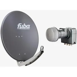 Fuba Sat Anlage 4 Teilnehmer | DAA 780 A Satellitenschüssel anthrazit (Testergebnis: ausgezeichnet)* + Fuba DEK 417 Quad LNB 4 Teilnehmer (DVB-S2, HDTV, UHD 4K/8K, 3D) mit LTE-Störfilter