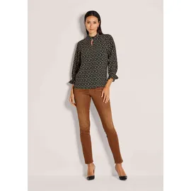Madeleine Elegante Viskosebluse mit Grafik-Print Schwarz/Braun 38