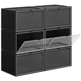 Hansiro Schuhbox, Schwarz, Kunststoff, 28x36 cm, Garderobe, Schuhaufbewahrung, Schuhregale