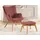 s-style möbel Lounge-Sessel Cord 71 x 96 x 86 cm Rot/Orange mit Hocker
