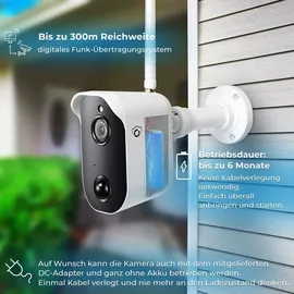 LuVision Funk Akku Video Überwachungssystem mit Batterie PIR Mikrofon Gegensprechfunktion Solar kompatibel 1 Kamera