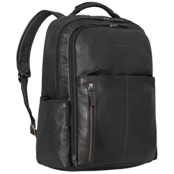 STILORD Notebook-Rucksack „Sherlock“ Vintage Laptoprucksack 17 Zoll Leder schwarz