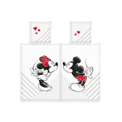 Disney Bettwäsche-Set  Mickey & Minnie , mehrfarbig , Maße (cm): B: 135 H: 1