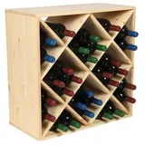 Proregal Weinregal VINCELLAR MOD HxBxT 60x60x30cm | Rauten Modul für 30 Flaschen| Massives Kiefernholz Natur Holz, Kiefer, Rechteckig, 60x60x30 cm, Wohnzimmer, Regale, Weinregale