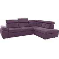 exxpo - sofa fashion "Spring, super bequem und komfortabel mit Armteil- und Kopfteilfunktion", lila (hortensia), B:274cm H:81cm T:206cm, NaturLEDER (echtes Rindsleder) in Sitz und Rücken.