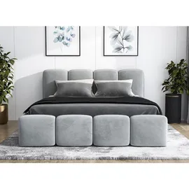 a&j möbelland Polsterbett DONA mit Matratze und Bettkasten - 140x200 - Silber 15