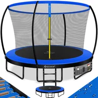KESSER® Trampolin Ø 305 cm | TÜV Rheinland GS Zertifiziert | Gartentrampolin für Kinder bis 150 kg | Komplettset mit Sicherheitsnetz, Leiter, Randabdeckung, Seitentasche und Zubehör