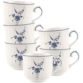 Villeroy & Boch Vieux Luxembourg Cappuccinotasse 0,24 l Weiß-Blau 6 St.