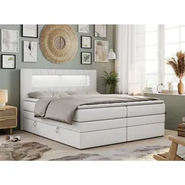 MKS Meble Boxspringbett Weiß, Textil, 2-Sitzer, H3, Rechteckig, 140x200 cm, Schlafzimmer, Betten, Boxspringbetten