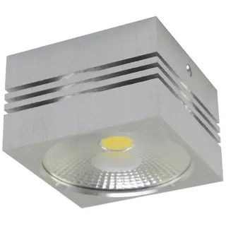 Licht-Erlebnisse LED, Deckenlampe Spot Aufputz B: 10 cm in Silber eckig Aluminium Deckenleuchte