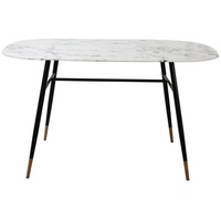dynamic24 Esstisch, Tisch 140x90 cm Glas weiss schwarz|weiß