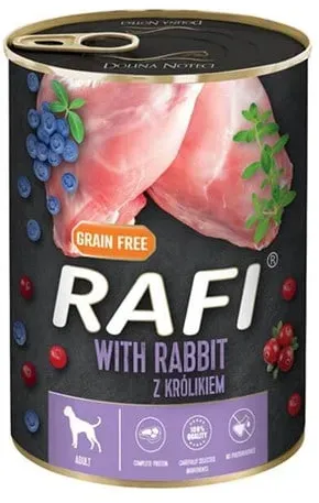 Getreidefreies Nassfutter für Hunde mit Kaninchen 400g