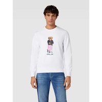 Sweatshirt mit Label-Print, Weiss, XL