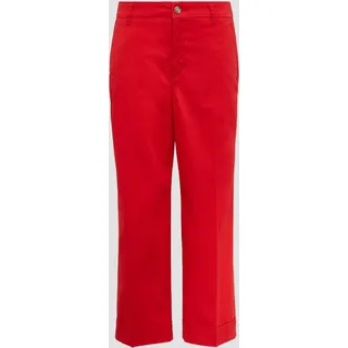 S.Oliver High-Rise-Culotte aus Baumwollstretch mit Bügelfalten rot 42