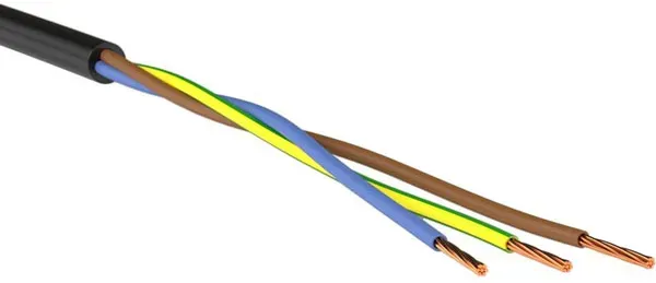 H03VV-F 3G0,75 - Leichte PVC-Schlauchleitung, schwarz, Ring50m