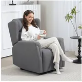 Homcom Relaxsessel mit Liegefunktion Leinen 80 x 101 x 94 cm Dunkelgrau