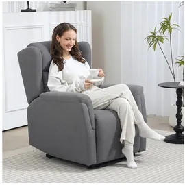Homcom Relaxsessel mit Liegefunktion Leinen 80 x 101 x 94 cm Dunkelgrau