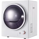Rutaqian Ablufttrockner Ablufttrockner, Mini Wäschetrockner, wandmontierbar, Edelstahltrommel, Doppelfilter, 2.5 kg, einfache Bedienung, 200-Minuten-Timer weiß
