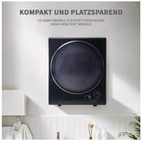 REDOM Ablufttrockner Mini tumble dryer, 2.5 kg, can be wall-mounted, simple operation, 2.5 kg, 200 minutes timer,dual filters,PTC ceramic heating,stainles steel drum schwarz