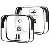 Oderra Kulturbeutel Transparent, 2 Stück Kosmetiktasche Durchsichtig, TSA-geprüft Handgepäck Kulturtasche, reisezubehör von Flüssigkeiten Damen & Herren