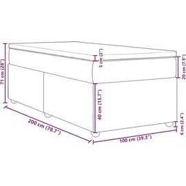 vidaXL Boxspringbett 100 x 200 cm Dunkelgrau