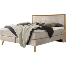 Hasena Boxspringbett 140-180 cm Braun / beige Liegefläche:160 x 200 cm, Topper:Base-Topper