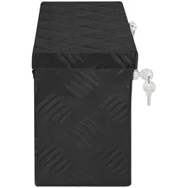 deluke DELUKE® Aluminiumbox mit Deckel Abschließbar Alubox Deichselbox Alu Anhängerbox Werkzeugkiste Transportbox Metallkiste, 50x15x20,5cm Schwarz