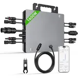Wechselrichter 1600W mit WLAN & App, 4X MPPT 99.5% Tracking 800W-1600W Solar Wechselrichter mit IP67 Wasserdichter Mikrowechselrichter für Balkonkraftwerk, Inverter mit 5m AC-Kabel(0% MwSt)