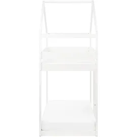 Beliani Hochbett Labatut 90 x 200 cm Kiefer massiv weiß